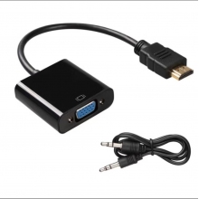 hdmi轉vga轉換器vga音頻視HDMI筆記本電腦臺式機頂盒顯示器連接線 HDMI/VGA-X21-無線